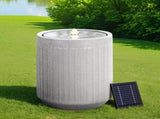 Gardeon Solar Fountain Water Feature Outdoor Fountain LED Lights Beige FOUNT-CYLINDER-BG