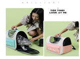 Grey Transparent Pet Carrier Backpack for Cats and Small Dogs V888-ELOSUNG10813