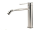 Brushed Nickel Tall Kitchen Laundry Basin Mixer Vanity Curve Sink Faucet Tap Set V1233-KRD104BS