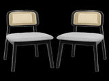 Levede Dining Chair Wood Rattan Armless Black x6 CH1144-2-BKX3