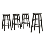 Artiss 4x Bar Stools Round Chairs Wooden Black BA-G-7033-BKX4