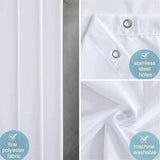 Waterproof Mildew Resistant Shower Curtain, White 200x220cm Fabric Polyester, Compatible with V1188-JAR108-16713-1