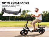 ALPHA Rover Electric Scooter with Seat, 500W 48V 25km/h 30km Range, 14-inch Tyres, Motorised V219-TRNESCAL8KRA