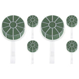 DIY Bridal Floral Handle Lightweight Green Plastic Durable for Weddings 6Pcs V1369-AZ3-W-20851