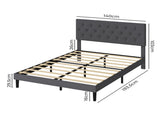 Levede Bed Frame Upholstered Platform Mattress Base Double BF1080-D-AU