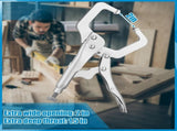 6 Pcs Inch Locking C Clamp Original Lock Regular Tips Plain adjustable Alloy Steel for Woodworking V1259-DP01-A-5757