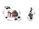 PaWz Pet Stroller Dog Cat Carrier Foldable Pink ST1005-PK