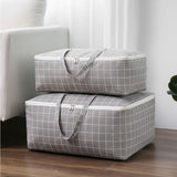 SOGA 2X Grey Plaid Super Large Storage Luggage Bag Double Zipper Foldable Travel Organiser SBOX203X2