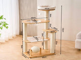 Rubber Wood & Acrylic Cat Tree V1408-W4