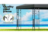 Instahut Gazebo 3x3m Marquee Outdoor Wedding Party Event Tent Home Iron Art Shade Grey GAZEBO-IR-LE-HF-3X3-GY-AB