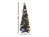 Jingle Jollys Pop Up Christmas Tree Pre Decorated Multicolour LED 155cm PUT-XMAS-5IN-3