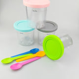 Containers Replacement for Pints and Lids - 4 Pack 16oz, Compatible with Series Ice Cream Maker, V1192-AZ-W-11887
