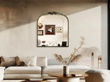 Antique Baroque Arched Wall Mirror Rose Edge Decorative Mirror Fireplace Entryway V767-YSJ-Z113-S