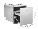 Pull Out Trash 50x58x57.4 cm Raised Style Trash Bin with Pull-Out Tray Stainless Steel Trash V952-CTGSHGLJCTG000001V0