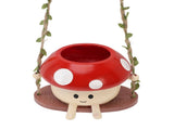 Mushroom Flower Pot Swing Face Planter Succulent Plant Pot Ornament for Wall Ceiling Shelf V1294-YM0901-3111250014211