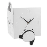 Double Sided Corner Wall Clock Metal Square Cute Panda Decorative Modern Silent Wall Clock with Non V1294-YM0901-3115240010211
