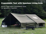 Dark Green Inflatable Camping Tent with Canopy, Large 4-6 Person, Waterproof, Heavy Duty Cabin V1337-B0H36JXSMF