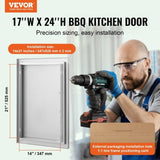 VEVOR BBQ Access Door, 432x610 mm Single Outdoor Kitchen Door, Stainless Steel Flush Mount Door, V952-DMMBSCJMYS174RNRPV0