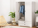 Artiss Wardrobe Clothes Closet Storage Organizer with 2 Doors White FURNI-L-WR02-2D-WH-AB
