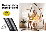 Gardeon Hammock Chair with Steel Stand Armrest Outdoor Hanging Cream HM-CHAIR-ARM-CREAM-X