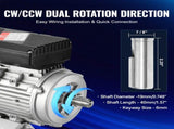 0.75KW Electric Motor 1400 rpm, AC 220240V 5.45A, 80, B3 Frame, Air Compressor Motor Single Phase, V952-TYJLIECDJ1406H7Z4V7
