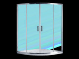 100 x 100cm Rounded Sliding 6mm Curved Shower Screen with Base in Chrome V63-830041