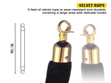Crowd Control Stanchion, Set of 6 Pieces Stanchion Set, Stanchion Set with 5 ft/1.5 m Black Velvet V952-GLZHSHRSJTHG69AV4V0