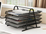 Office Desk Document Tray Mesh Bracket Paper Letter Shelf Holder Black Metal for Home Study School 4 V1294-YM0716-3117220109813