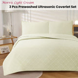 Jane Barrington Morris Light Cream Ultrasonic Embossed Lightly Quilted Reversible Coverlet Set King V442-IDC-COVERLETS-MORRIS-LIGHTCREAM-KI