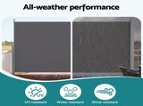 Instahut 2X3.5M Side Awning Retractable Privacy Screen Outdoor Sun Shade Grey AWN-B-SIDE-FC-2X35-DG