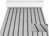 Grey Striped EVA Boat Deck Mat - Waterproof Non-Slip Flooring for Yacht, Boat, and Outdoor V888-ELOSUNG36745