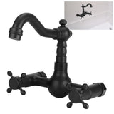 Copper Wall Mounted Bathroom Faucet Dual Handles Bathtub Hot Cold Water Mixer TapB Type Gourd Shaped V1294-YM0901-3112200107012