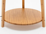 168cm Large Bamboo Wooden Tripod Floor Lamp Light Modern Linen Shade w Shelves V563-75140