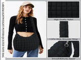 Quilted Puffer Tote Bag Purse Puffy Crossbody Shoulder Bag,Lightweight Nylon Hobo Bag Puffer V1258-DP02-F-447