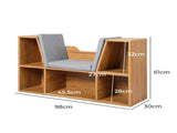 Levede Kids Bookcase Toys Box Shelf Brown TB1019-BR