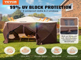 Pop Up Gazebo Tent, Pop-Up Screen Tent 6 Sided Canopy Sun Shelter with 6 Removable Privacy Wind V952-ZPSLTJLS115X602MGV0