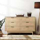 Artiss 6 Chest of Drawers - BRIONY Oak FURNI-E-RAT-CDR-6D-WD-AB