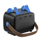 Mini Karaoke Machine - Portable MP3 Player with 2 Wireless Mics Toys & Gifts Blue V1263-JX-6967-3