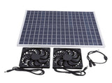 22W Solar Panel Double Exhaust Fan Kit 12V Solar Fan for Chicken Coop Dog House Greenhouse Shed RV V1294-YM0901-3113250238311
