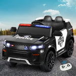 Rigo Kids Electric Ride On Patrol Police Car Horn Music Remote Black RCAR-POLICE-RGROVER-N-BK