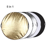 Hridz 110cm 5in1 portable light reflectors with Grip Translucent, Silver, Gold, White, and Black V571-HZ110CM5I1RFLCTR