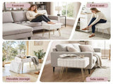 Artiss Storage Ottoman Vanity Foot Stool White FS-D-TED01-WH