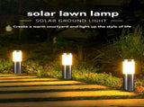 Solar Lawn Lights Stainless Steel Outdoor Lights 3-LED Garden Lights Waterproof - Silver - toned V1106-124-78520-SIL-2PCS