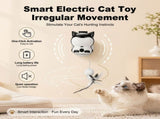 2-in-1 Automatic Cat Teaser Wand with Strong Suction Base, Interactive Feather & Plush Ball Toy for V1341-ZY-7EAEACP7-WHITE-S