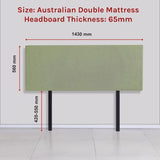 Linen Fabric Double Bed Deluxe Headboard Bedhead - Olive Green V63-839491