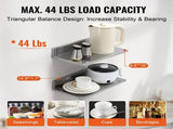 21.8 x 40.6 cm Stainless Steel Shelf, Wall Mounted Floating Shelving with Backsplash, 20 kg Load V952-BGSCTTLL86162MWQSV0