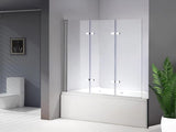 3 Fold Chrome Folding Bath Shower Screen Door Panel 1300mm x 1400mm V63-831501