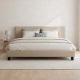 King Linen Fabric Bed Frame Beige V63-800747
