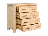 4 Pieces Bedroom Suite in Solid Wood Veneered Acacia Construction Timber Slat Queen Size Oak Colour V43-BDS-NOW-4PC-TBY-QOK