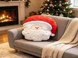 Festive Christmas Plush Throw Pillow, Soft Decorative Holiday Cushion, Featuring Santa Claus V1192-AZ-W-24670